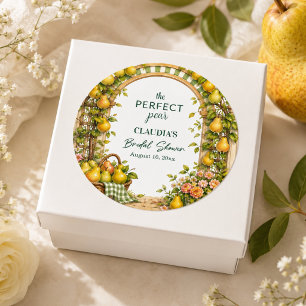 Perfecte Parel Groen Gingham Bruidsdouche Favoriet Ronde Sticker