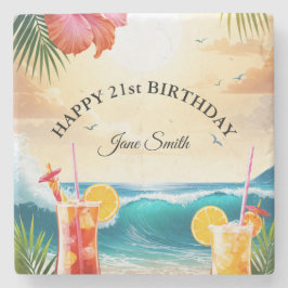 Perfecte partij gunst | Unieke 21e verjaardag Stenen Onderzetter