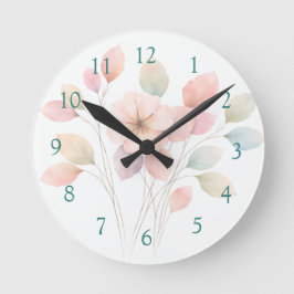 Perfecte Pastel Bloemen Ronde Klok