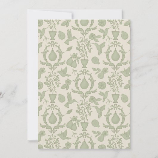 Perfecte Peer Bruidsfeest | Saliegroen Bedankkaart (Achterkant)