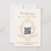 Perfecte Peer Bruiloft Feest | Gouden Damast RSVP  (Voorkant)