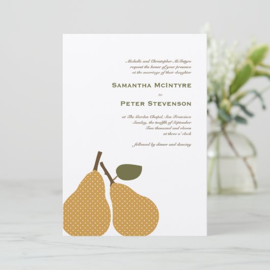 Perfecte peer grillige bruiloft uitnodiging Kaart (Staand voorkant)