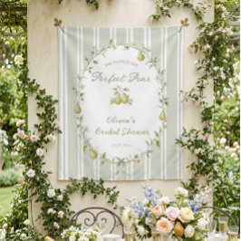 Perfecte Peer Salie Groene Bruiloft Feest Achtergr Wandkleed