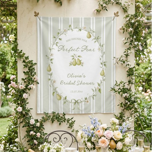 Perfecte Peer Salie Groene Bruiloft Feest Achtergr Wandkleed