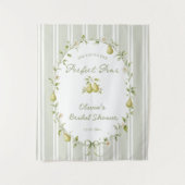 Perfecte Peer Salie Groene Bruiloft Feest Achtergr Wandkleed (Voorkant)