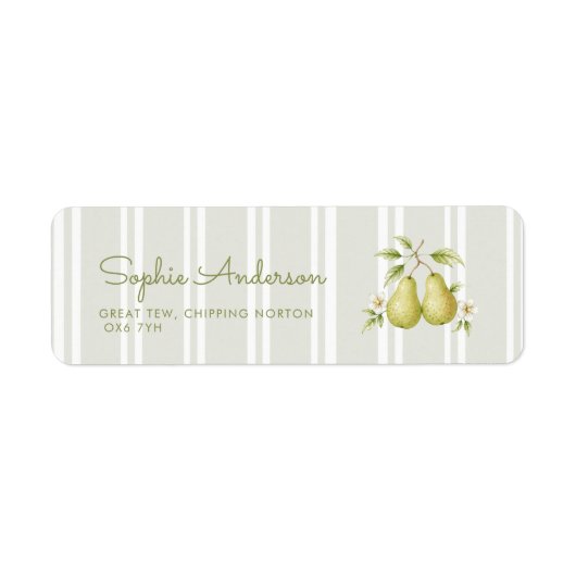 Perfecte Peer Salie Groene Bruiloftsborrel Etiket (Voorkant)