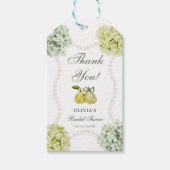 Perfecte Peervier Groene Hortensia Bruidsdouche Cadeaulabel (Voorkant)