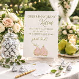 Perfecte Peren Bruiloft Feestje Raad Hoeveel Kusje Reclamebord Met Voetstuk