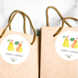 Perfecte peren - koppels schoven voor de klever ronde sticker