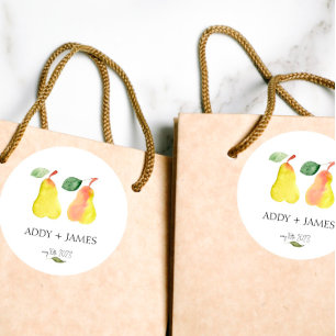 Perfecte peren - koppels schoven voor de klever ronde sticker