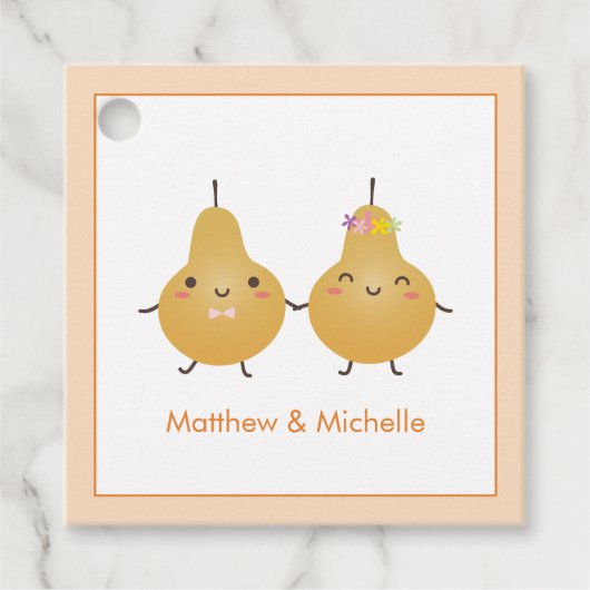 Perfecte perenbruid en bruinbruidbruid voor de Car Bedankjes Labels (Voorkant)