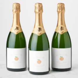 Perfecte Perzik Bruiloftsfeest Sparkling Wijnetiket
