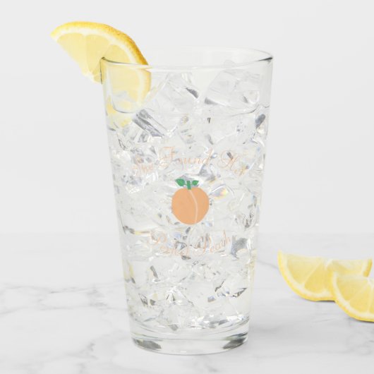 Perfecte Perzik Bruiloftsfeestje Glas (Voorkant ijs)