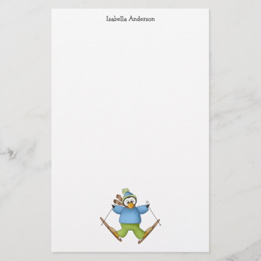 Perfecte pinguïn ・ Skiën Briefpapier (Voorkant)
