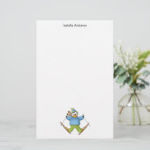 Perfecte pinguïn ・ Skiën Briefpapier (Staand voorkant)