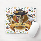 Perfecte Piraat Patroon PERSONALISEER Muismat (Met muis)