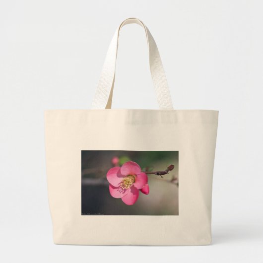 Perfecte Roze Bloeiende Kwee Grote Tote Bag (Voorkant)