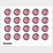 Perfecte Roze Bloeiende Kwee Ronde Sticker (Vel)