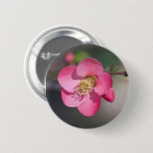 Perfecte roze bloeiende kweepel ronde button 5,7 cm (Voorkant /achterkant)
