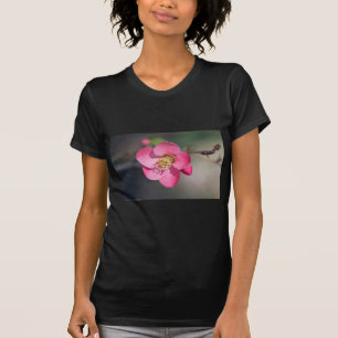 Perfecte roze bloeiende kweepel t-shirt