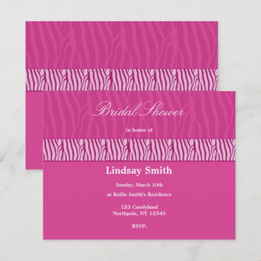 Perfecte Roze Bridal Shower Uitnodiging (Voorkant / Achterkant)