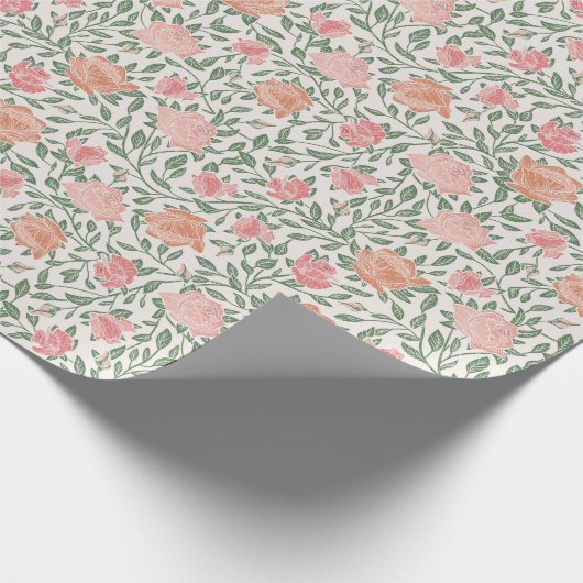 perfecte roze en doorschijnende Rozen Cadeaupapier (Hoek)