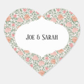  perfecte roze en doorschijnende Rozen Hart Sticker (Voorkant)