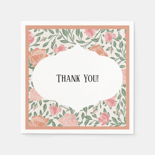 perfecte roze en doorschijnende Rozen Servet (Voorkant)