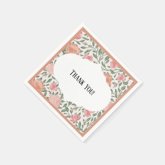  perfecte roze en doorschijnende Rozen Servet (Hoek)