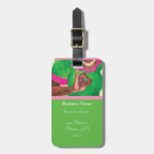 Perfecte roze en groene dames kaarten bagagelabel (Voorkant verticaal)