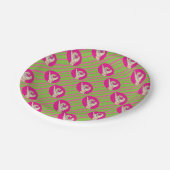 Perfecte roze en groene forever papieren bordje