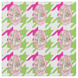  perfecte roze en groene houndstooth stof