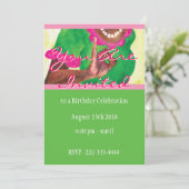 Perfecte Roze en groene Uitnodiging (Staand voorkant)