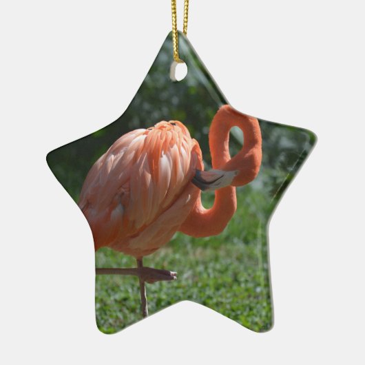 Perfecte roze flamingo keramisch ornament (Links)