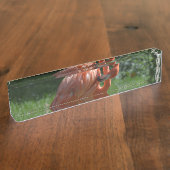 Perfecte roze flamingo naambordje (Zijkant)