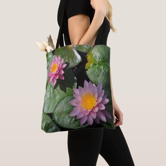 Perfecte roze lotus tote bag (Dichtbij)