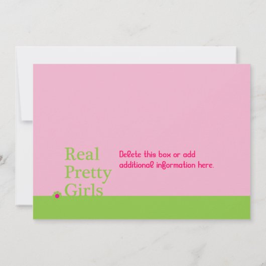 Perfecte  Roze met Groene Uitnodiging (Achterkant)