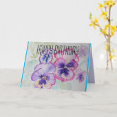 Perfecte roze paniekjes Waterverf-zondagskaart Kaart (Gele Bloem)