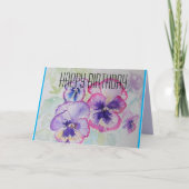 Perfecte roze paniekjes Waterverf-zondagskaart Kaart (Voorkant)