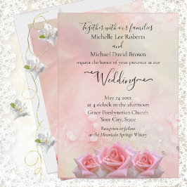 Perfecte roze Roses Wedding Invitation Save The Date