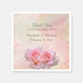 Perfecte Roze Rozen Bruiloft Servet (Voorkant)