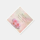 Perfecte Roze Rozen Bruiloft Servet (Hoek)