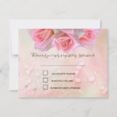 Perfecte roze rozen die RSVP binden en Menu (Voorkant)