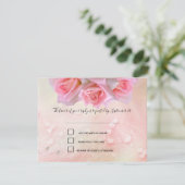 Perfecte roze rozen die RSVP binden en Menu (Staand voorkant)