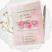 Perfecte roze rozen die RSVP binden en Menu