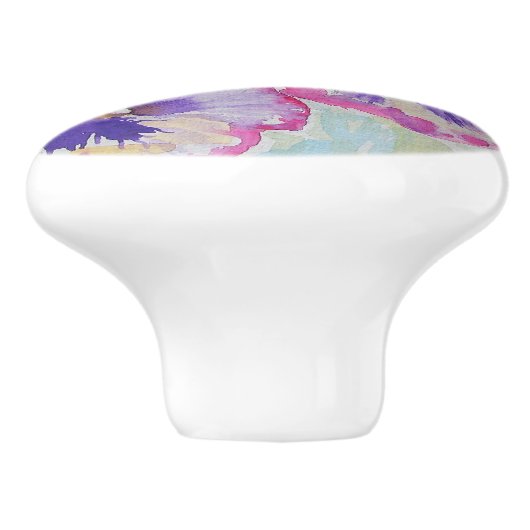 Perfecte roze Waterverf deurknop Keramische Knop (Zijkant)