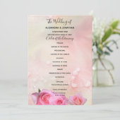 Perfecte roze weddenschapsprogramma programmakaart (Staand voorkant)