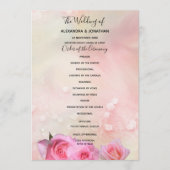 Perfecte roze weddenschapsprogramma programmakaart (Voorkant)