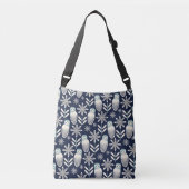 Perfecte Schuur Uil - blauwe achtergrond Crossbody Tas (Voorkant)