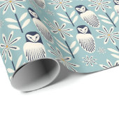 Perfecte Schuur Uil - lichtblauwe achtergrond Cadeaupapier (Rol Hoek)